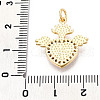 Brass Micro Pave Clear Cubic Zirconia Pendants KK-N268-18G-3