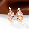 Brass Micro Pave Cubic Zirconia Hoop Earrings WG4C638-06-1