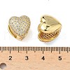 Heart Brass Micro Pave Clear Cubic Zirconia Hoop Earrings EJEW-A132-15G-5