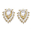 Brass Micro Pave Clear Cubic Zirconia Pendants ZIRC-S069-007G-1