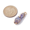 Electroplated Natural Quartz Crystal Dyed Copper Wire Wrapped Pendants PALLOY-JF02326-02-2
