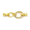 Brass Micro Pave Clear Cubic Zirconia Fold Over Clasps KK-U059-24G-1