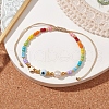Colorful Glass Seed & Brass Braided Bead Bracelet BJEW-JB10138-4