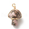 Natural Rhodonite Pendants PALLOY-JF01134-03-1