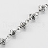Handmade Tibetan Style Alloy Bicone Beads Chains for Necklaces Bracelets Making AJEW-JB00081-01-1