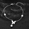 304 Stainless Steel Butterfly Link Bracelets BJEW-C098-01A-P-2