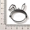 Rabbit Rotatable Alloy Swivel Open Back Bezel Pendants PALLOY-I223-19B-3