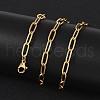 Ion Plating(IP) 304 Stainless Steel Paperclip Chain Necklace for Women X-NJEW-C011-03G-4