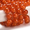 Spray Painted Crackle Glass Beads Strands CCG-Q001-10mm-09-2