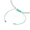 Brass Round Beads Braided Bead Bracelets for Women BJEW-JB11718-02-4