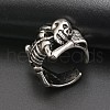 Alloy Skeleton Open Cuff Rings SKUL-PW0002-007AS-4