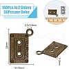 DICOSMETIC 100Pcs 2 Colors Tibetan Style Alloy Cassette Tape Pendants FIND-DC0003-05-2