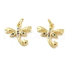 Brass Micro Pave Cubic Zirconia Pendants KK-C092-05G-1