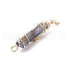 3Pcs 3 Styles Electroplated Natural Quartz Crystal Pointed Copper Wire Wrapped Pendants PALLOY-JF03766-01-5