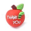 Cartoon Double Sided Apple with Word Thank you Silicone Beads SIL-V001-09A-1