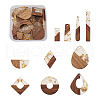 Kissitty Resin & Walnut Wood Big Pendants RESI-KS0001-04-27