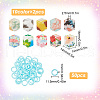 GOMAKERER 20Pcs 10 Colors Cornerless Cube Flower Printed Silicone Knitting Needle Stoppers DIY-GO0001-90-2