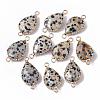 Natural Dalmatian Jasper Links connectors G-S359-035A-1