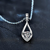 Teardrop 925 Sterling Silver Crystal Moissanite Pendant Necklaces for Women FS-WGA8F32-01-2