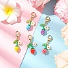 Sunflower Bud Acrylic Glass Seed Beaded Pendant Decorations HJEW-MZ00229-2