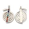 Platinum Plated Brass Gemstone Musical Note Pendants G-J264-03-2
