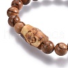 Men's Wood Beads Stretch Bracelets X-BJEW-JB04121-02-2