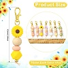 Silicone Round Flower Beads Pendant Decoration HJEW-CJ00033-2