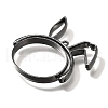 Rabbit Rotatable Alloy Swivel Open Back Bezel Pendants PALLOY-I223-19B-2