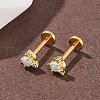 304 Stainless Steel Opal Stud Earrings EJEW-B143-01G-06-2