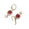 Glass Leverback Earrings EJEW-JE06397-04-4