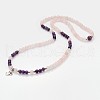 Personalized Dual-use Round Gemstone Beads 4-Layer Stretch Wrap Bracelets/Necklaces BJEW-JB01906-01-7