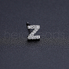 Platinum Brass Micro Pave Cubic Zirconia Stud Earrings XI6969-26-1