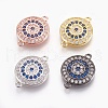Brass Micro Pave Cubic Zirconia Links ZIRC-O026-06-NR-1