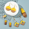 20Pcs 5 Style Resin & Walnut Wood Pendants RESI-LS0001-46-6