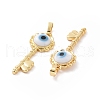 Handmade Evil Eye Lampwork Pendants ZIRC-F136-05G-04-3