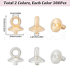 SUNNYCLUE 600Pcs 2 Colors CCB Plastic Cup Pearl Peg Bails Pin Pendants CCB-SC0001-04-2