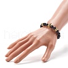 Natural Black Stone Round Beads Stretch Bracelets BJEW-JB06606-04-2