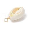 3Pcs 3 Styles Natural Cowrie Shell Copper Wire Wrapped Pendants PALLOY-JF02932-5