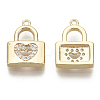 Brass Micro Pave Cubic Zirconia Charms KK-R136-043-NF-2