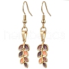 Leaf 304 Stainless Steel Enamel Dangle Earrings EJEW-JE06260-3