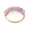 Natural Amethyst & Moss Agate & Apatite Finger Rings RJEW-TA00182-5