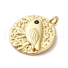 Brass Pave Cubic Zirconia Pendants KK-P308-46G-2
