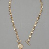 Alloy Crystal Rhinestone OT Flat Round with Heart Pendant Necklaces for Women FS-WGC3970-01-5