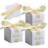 Wedding Paper Candy Gift Packaging Boxes with Polyester Ribbon CON-WH0105-08-1