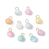 10Pcs 10 Colors Dyed Natural Selenite Round Charms PALLOY-JF03124-1