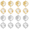 DICOSMETIC 8Pcs 4 Styles Eco-Friendly Rack Plating Brass Connector Charms with White Shell KK-DC0003-32-1