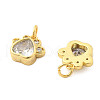 Brass Pave Cubic Zirconia Pendants KK-R229-12G-2