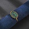Oval Natural Turquoise Finger Rings RJEW-R009-01G-03-3
