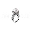 Mother's Day Jewellery Rhodium Plated 925 Sterling Silver Adjustable Rings WG13BF8-02-2