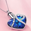 Rhinestone I Love You Forever Heart Ashes Box Necklaces PW-WGEBB89-01-2